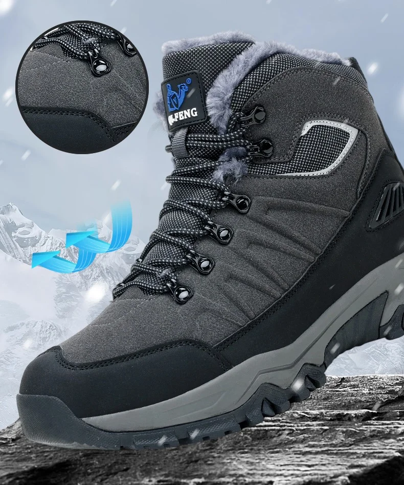 ⏰ 70% OFF Limited Time – Men's Warm Orthopedic Hiking Work Boots – Non-Slip All-Terrain Grip, Impact & Puncture Resistant, Wide Toe Arch Ankle Support, For Multiple Occasions